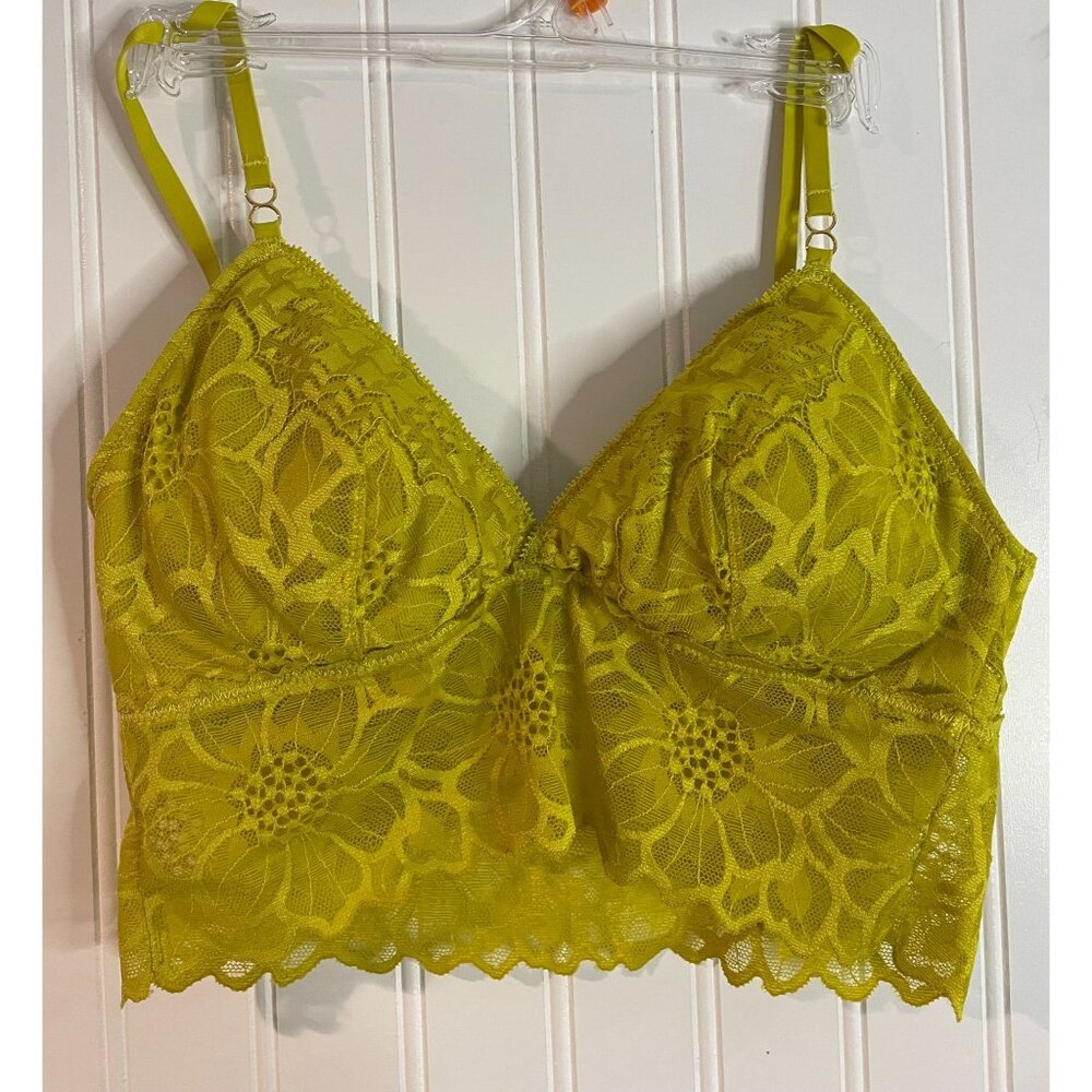 Aerie Yellow Lace Bralette With Adjustable Straps Size S